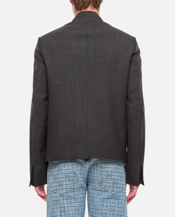 Givenchy Zipped Short Structured Jacket In Grey