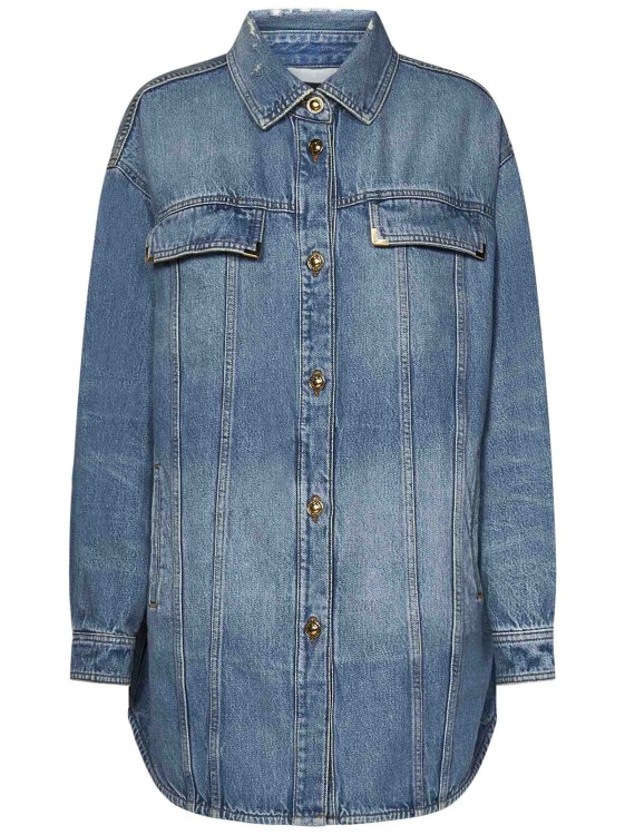Palm Angels Oversized Jacket In Faded Blue