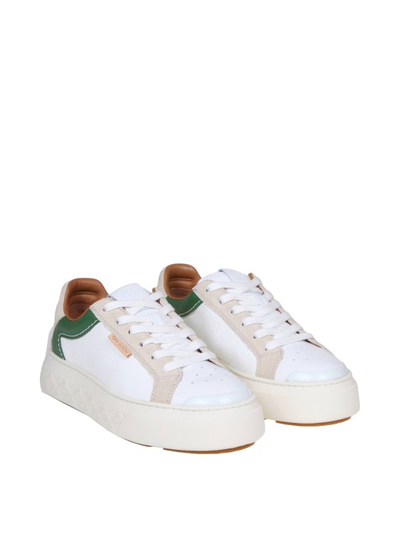 Tory Burch Sneaker Ladybug In White And Green Leather In White