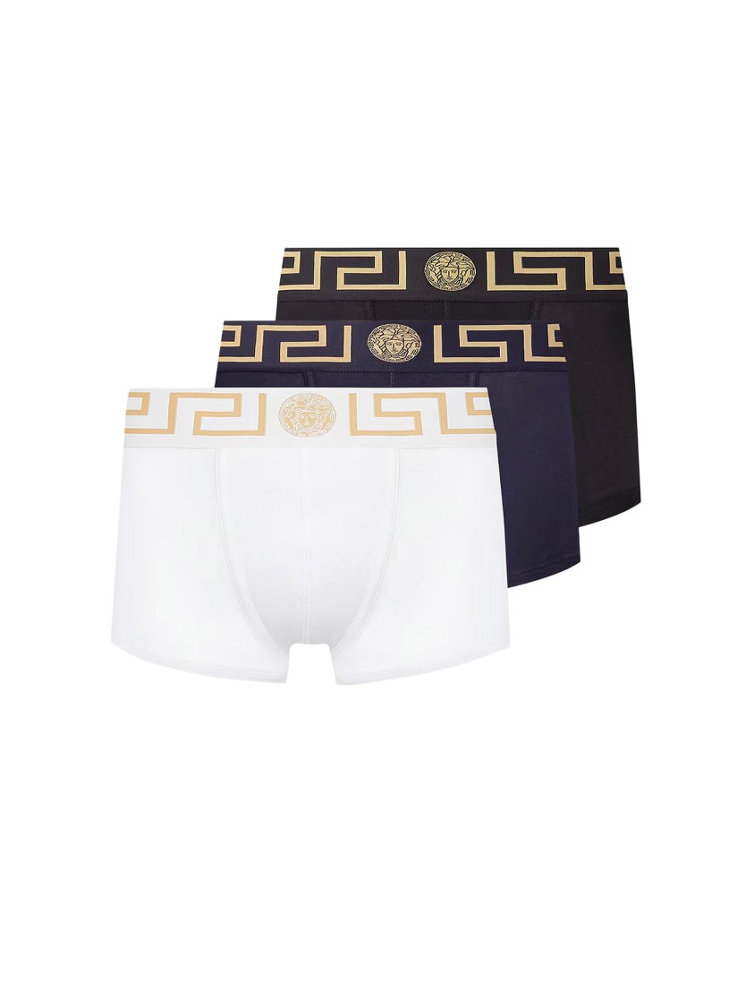 Shop Versace Underwear Tripack Cotton Boxer In White