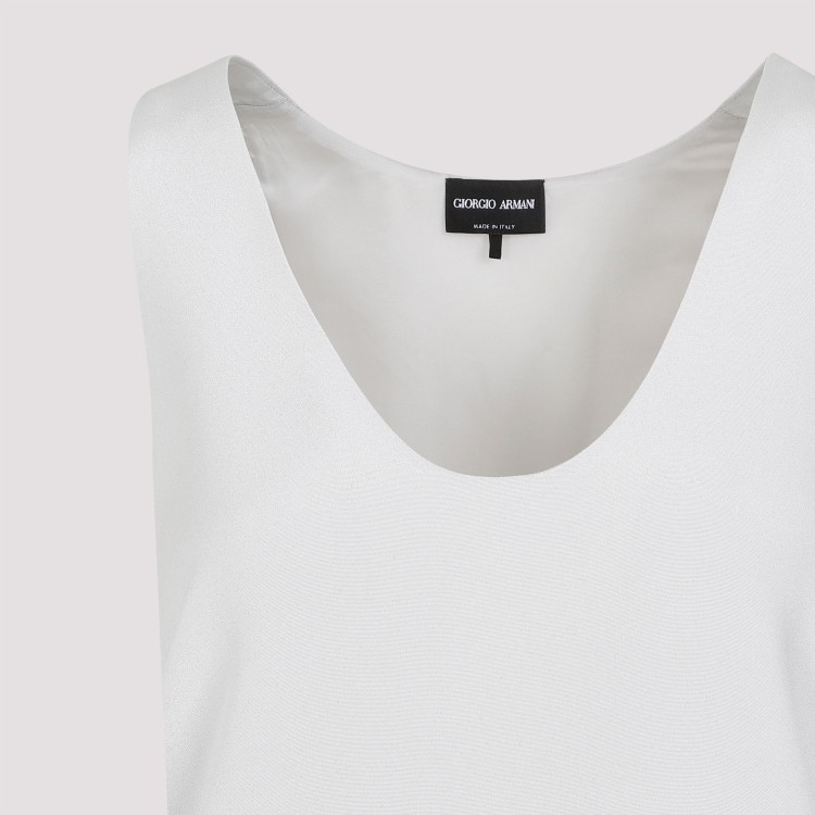 Shop Giorgio Armani Quiet Grey Silk Shirt In White