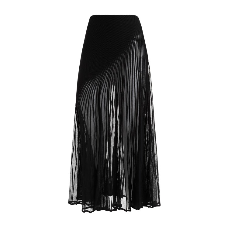 Shop Alaïa Twisted Black Viscose Skirt