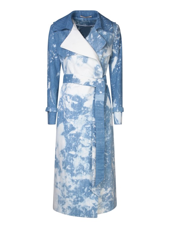 Shop Tagliatore Double-breasted Cotton Trench Coat In Blue
