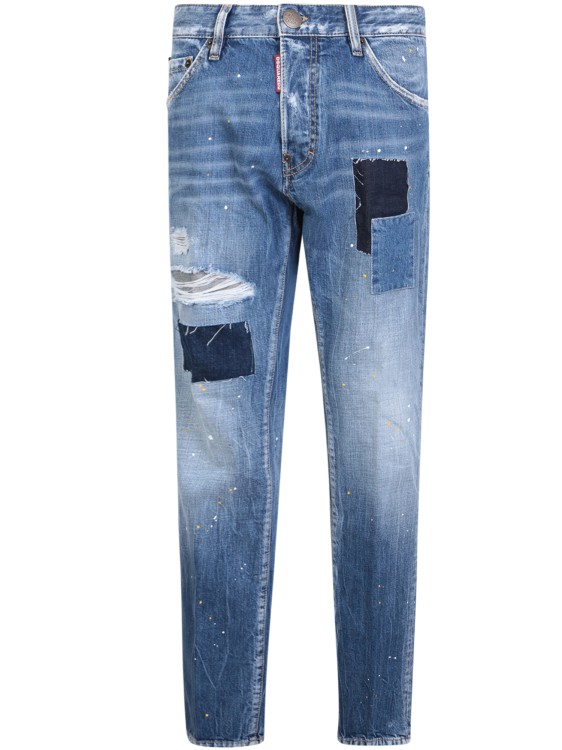 Dsquared2 Straight-leg Patchwork Jeans In Blue