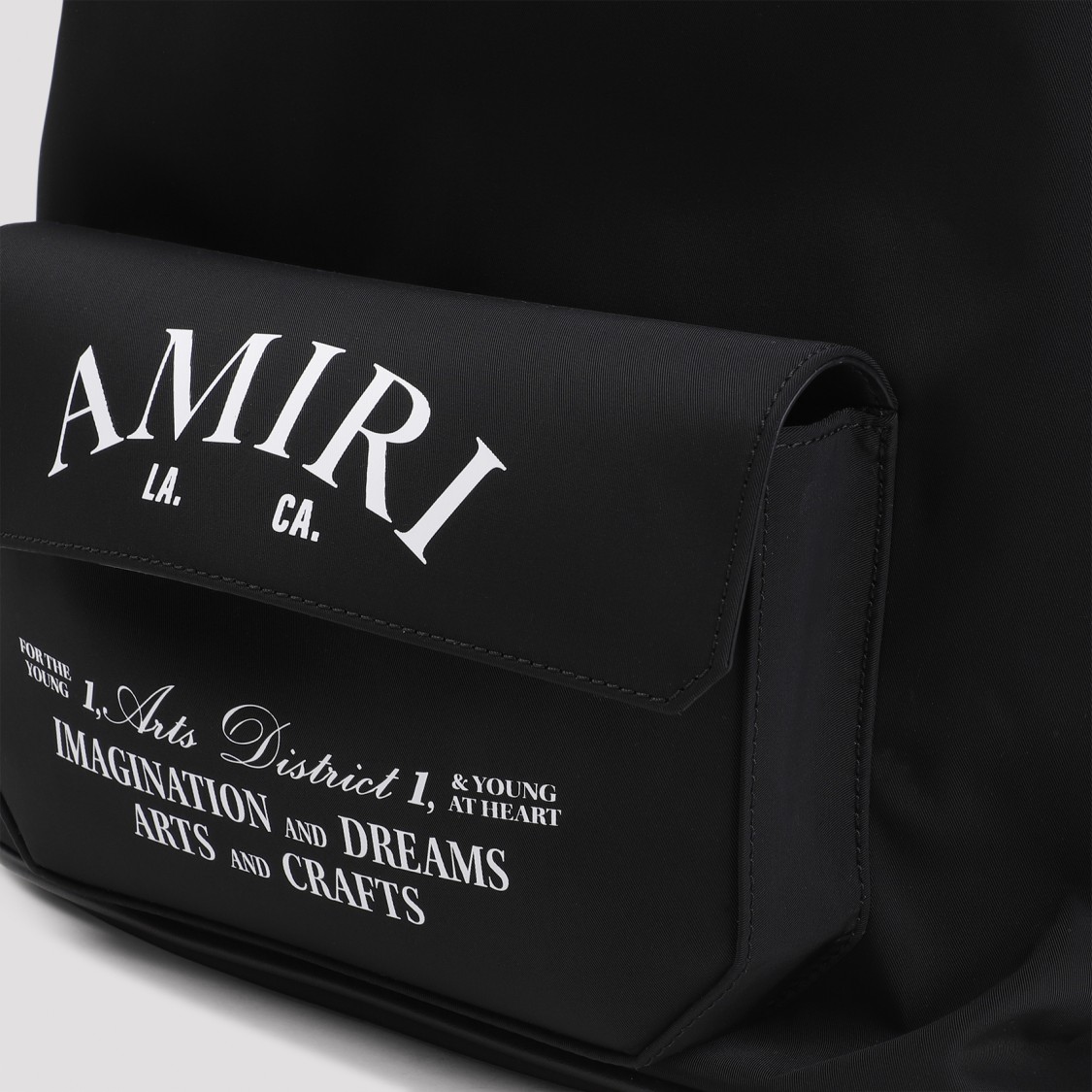 Amiri Black Backpack With Arts District Print In Tech Fabric Man In Black