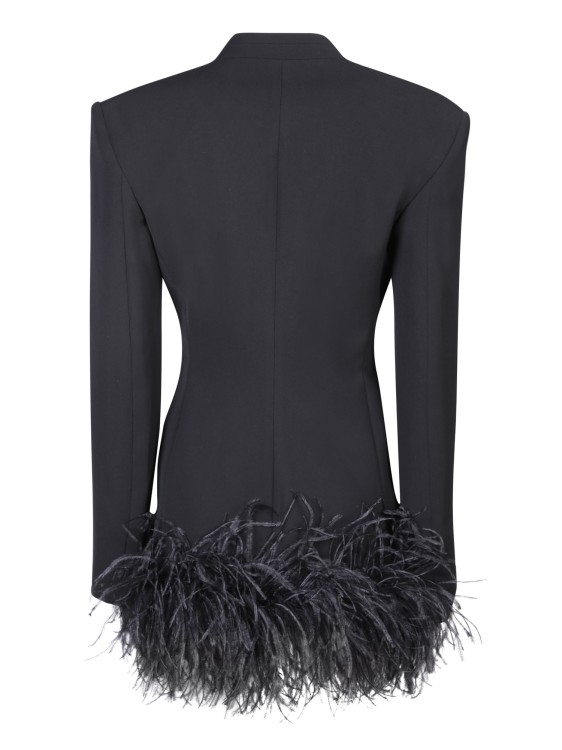 Shop 16arlington Feather Double-breasted Jacket In Black