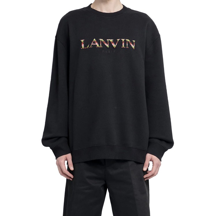Shop Lanvin Logo Curb Sweatshirt In Black