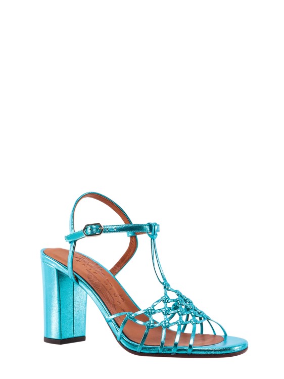 Shop Chie Mihara Laminated Leather Sandals In Blue