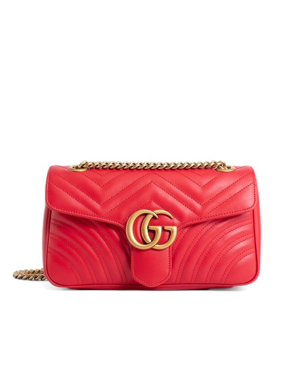 GG Marmont small shoulder bag in red leather