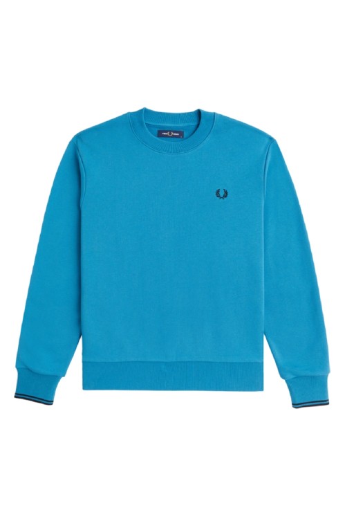 Shop Fred Perry Crew-neck Sweatshirt In Blue