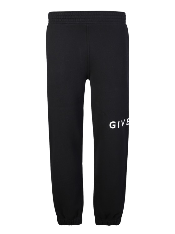Shop Givenchy Logo Print Cotton Track Pants In Black