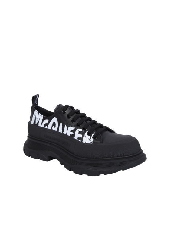 Shop Alexander Mcqueen Tread Slick Lace-up Black Sneakers