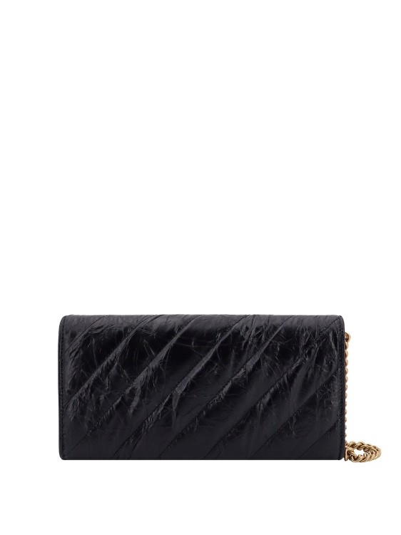 Shop Balenciaga Matelassé Leather Wallet With Removable Shoulder Strap In Black