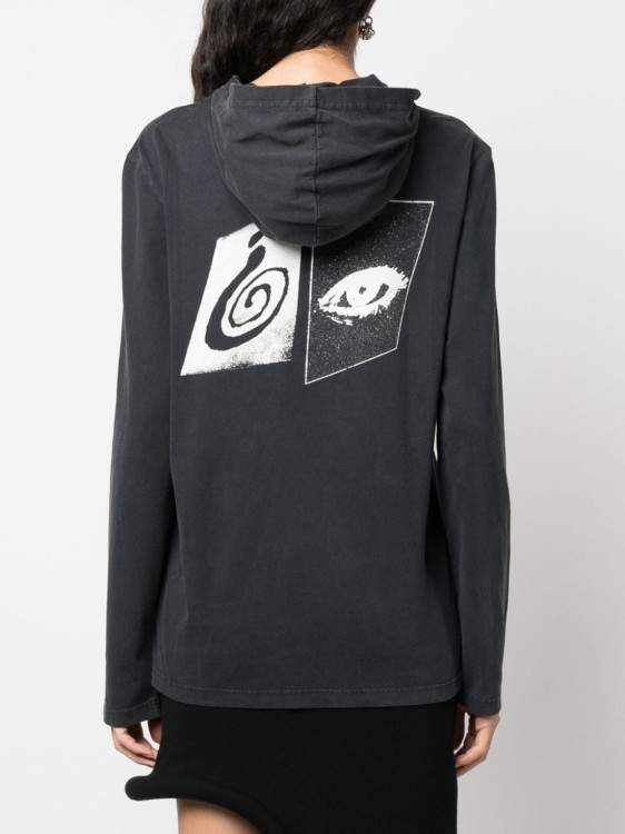 Courrèges logo-embroidered cotton hoodie - Grey