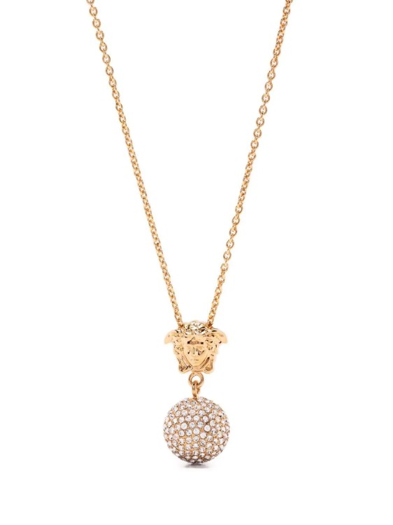 Shop Versace Gold Medusa Crystal Ball Necklace