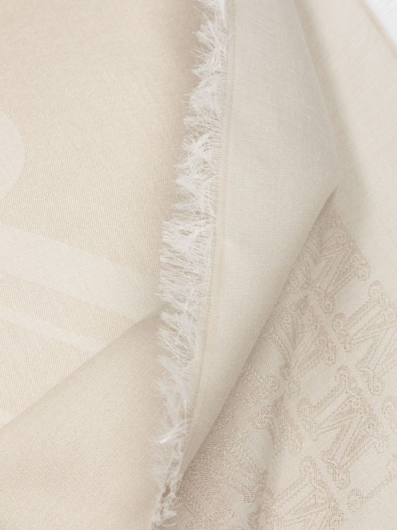 Max Mara Printed Silk Blend Foulard In Neutrals