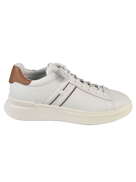 Hogan White Leather Low-top Sneakers In Grey