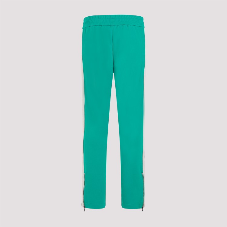 Shop Palm Angels Green Classic Logo Track Pants In Blue