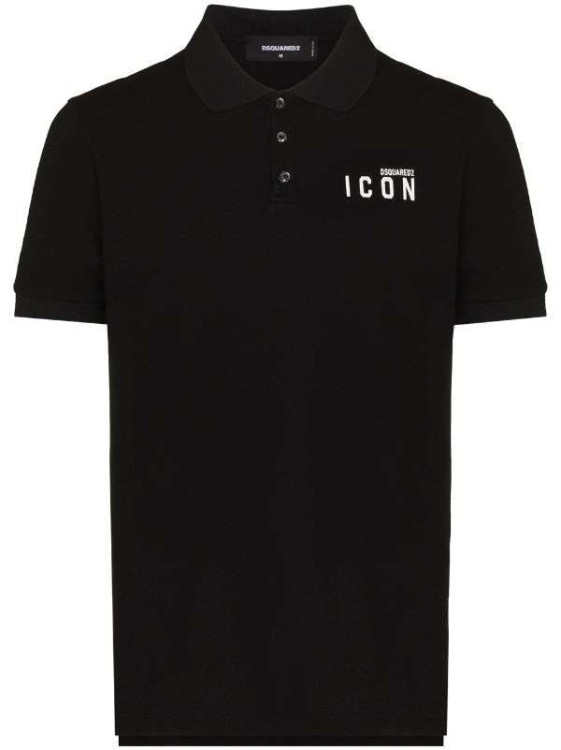 Shop Dsquared2 Icon-print Polo Shirt In Black