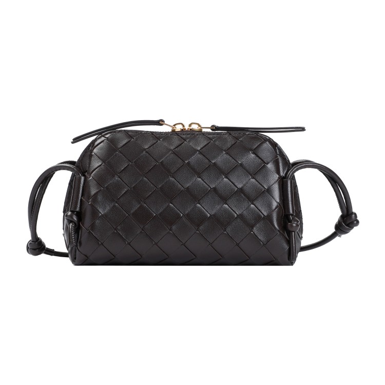 Bottega Veneta Concert Mini Intrecciato Leather Pouch In Black