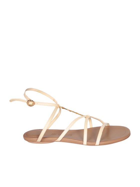 Jacquemus Leather Sandals In Neutral