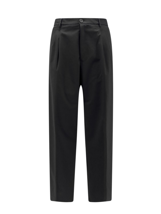Shop Amaranto Wool Blend Trouser In Black