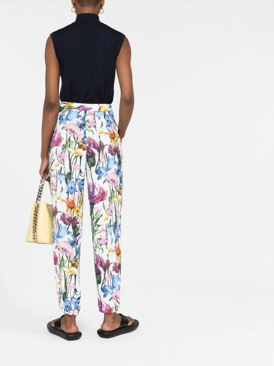 Shop Stella Mccartney Multicolored Floral Print Pants In White