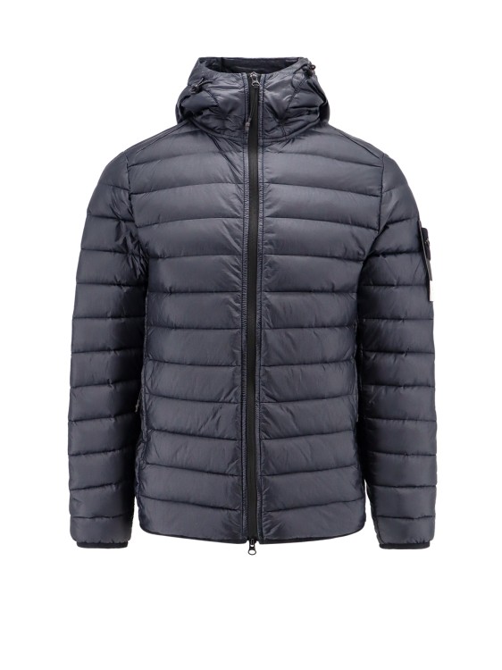 Shop Stone Island Padded And Quilted Nylon Jacket With Removable Logo Patch In Grey