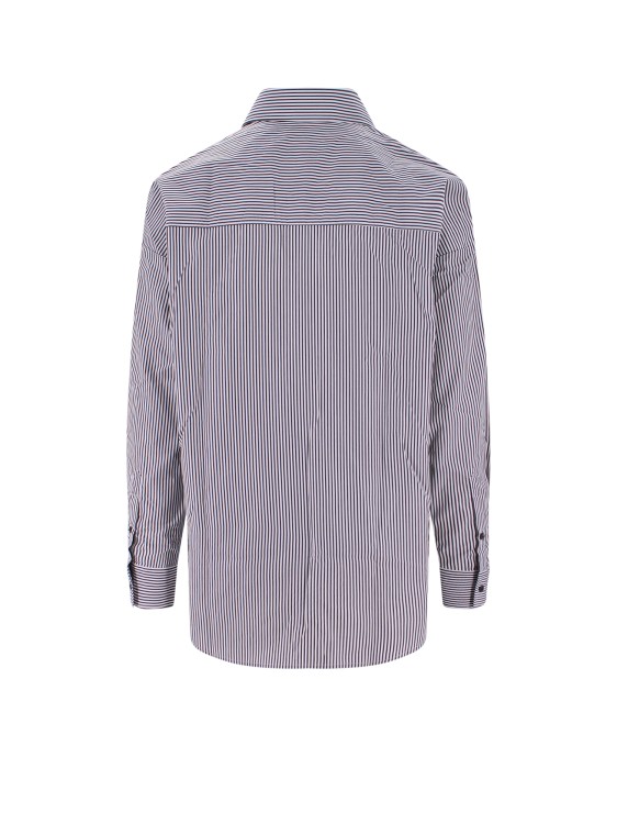 Shop Diesel Cotton Shirt With Striped Motif In Grey