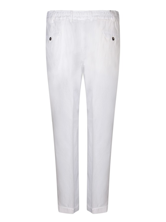 Shop Dell'oglio Seersucker Fabric Trousers In White
