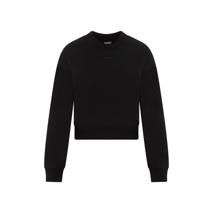 Shop Jacquemus Le Sweatshirt Gros Grain In Black Cotton