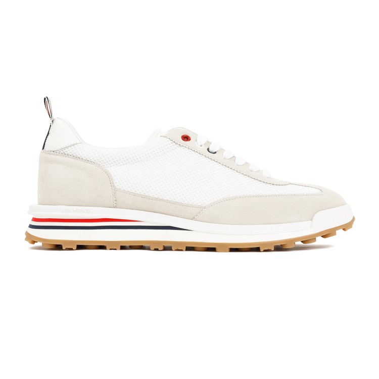 Shop Thom Browne White Textile Tech Runner Sneakers