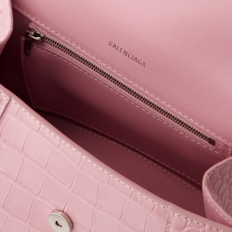 Shop Balenciaga Hourglass S Bag - Leather - Powder Pink