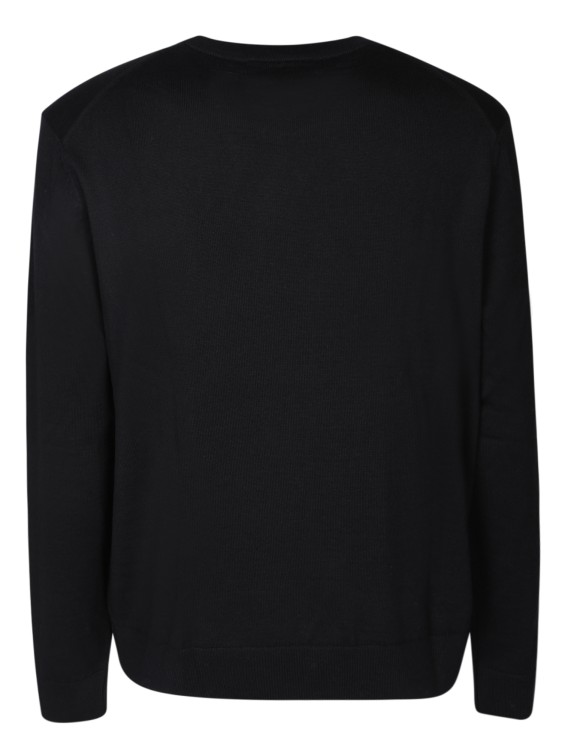 Shop Maison Kitsuné Fine Knit Crew Neck Sweater In Black