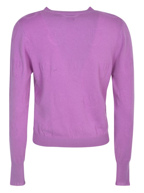 Shop Pinko Love Birds-jacquard Cashmere Jumper In Purple