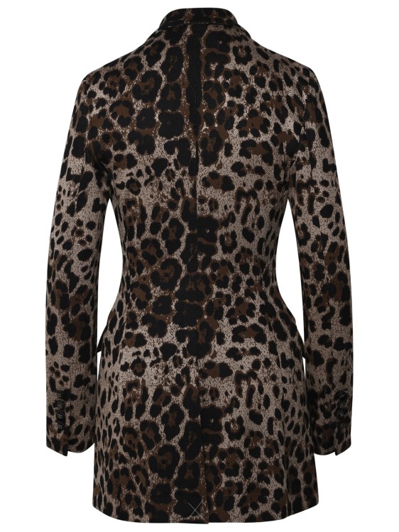 Shop Dolce & Gabbana Leopard Viscose Blazer In Brown