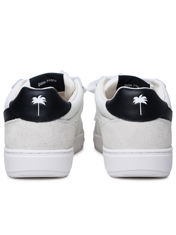 Shop Palm Angels Palm Beach University' White Leather Sneakers