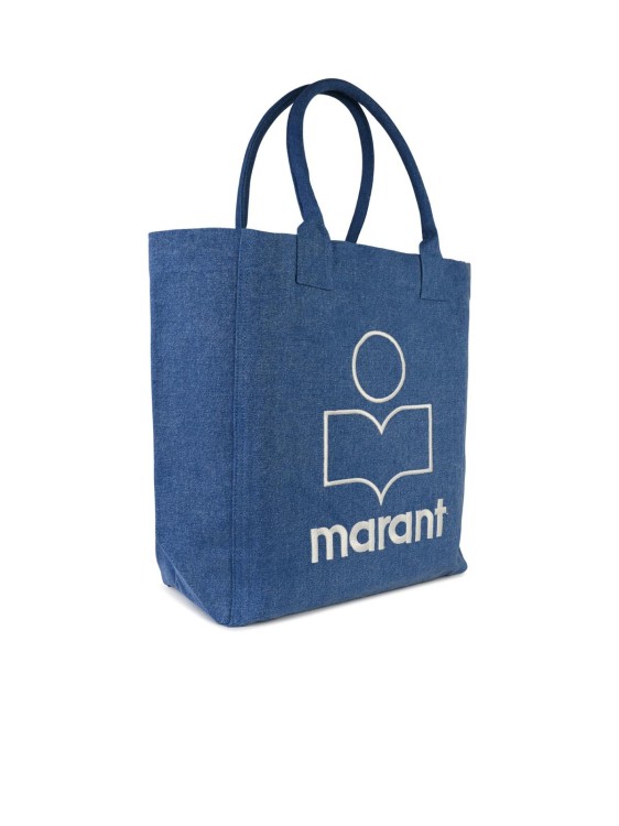 Shop Isabel Marant Venky' Blue Cotton Shopping Bag