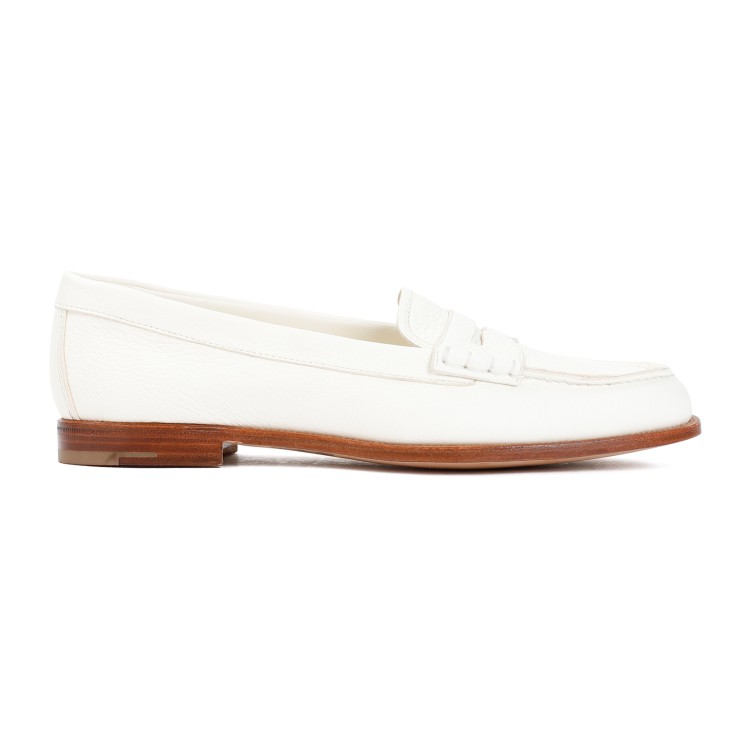 Shop Church's Kara 2 Ivory Deer Leather Loafers In White