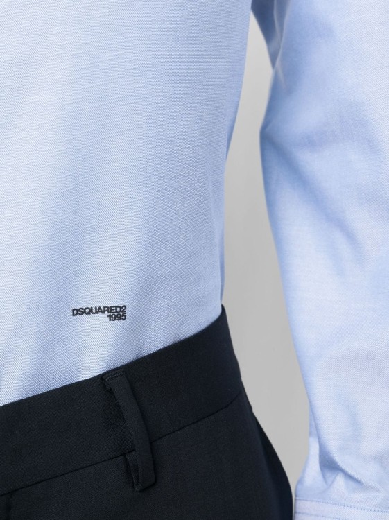 Shop Dsquared2 Logo-print Long-sleeve Shirt In Blue