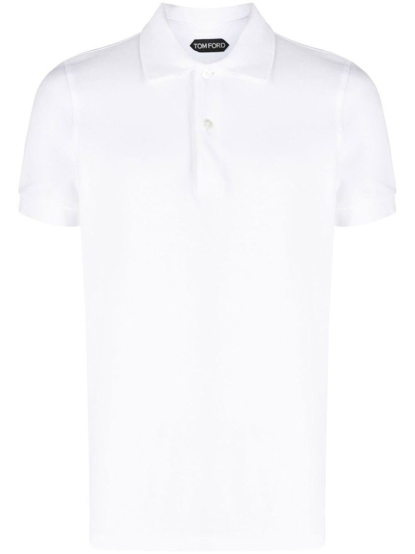 Shop Tom Ford Cotton Polo Shirt In White