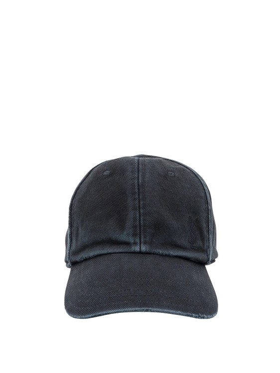 Shop Saint Laurent Ribbed Cotton Hat In Blue