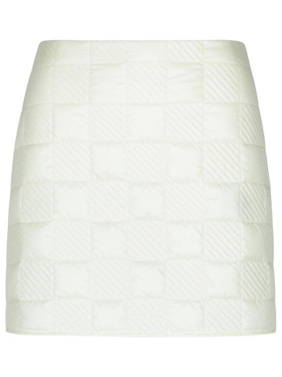Moncler Women's Checkered Quilted Nylon Short Skirt In White