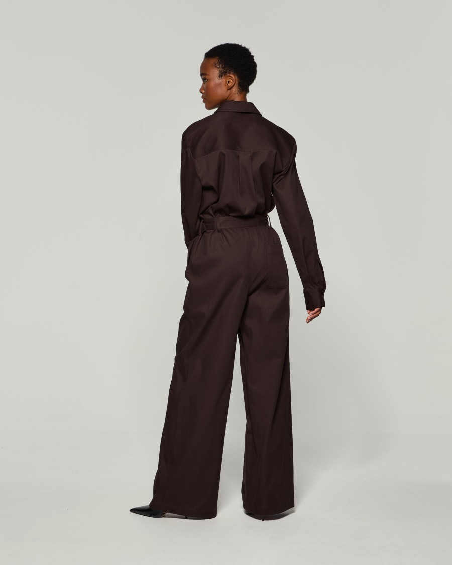 Serena Bute Cargo Jumpsuit - Chocolate Brown In Brown
