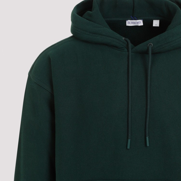 Shop Burberry Ivy Green Cotton Hoodie