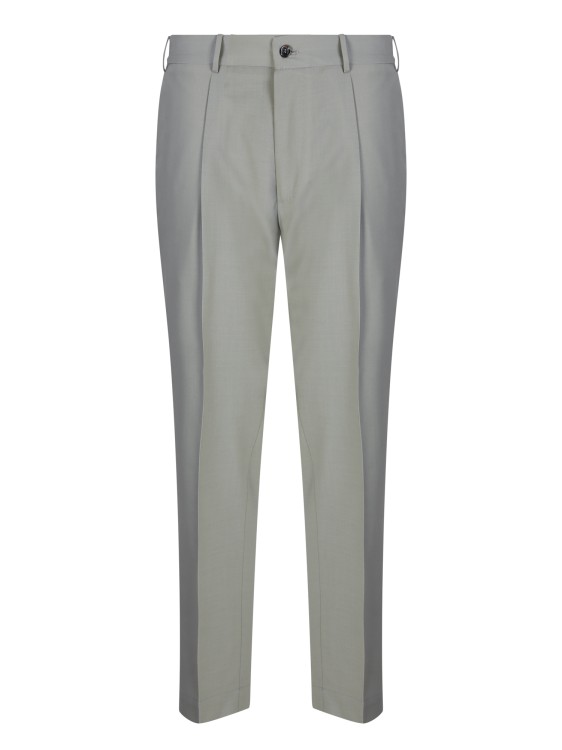 Dell'oglio Sage Green Wool Bland Trousers