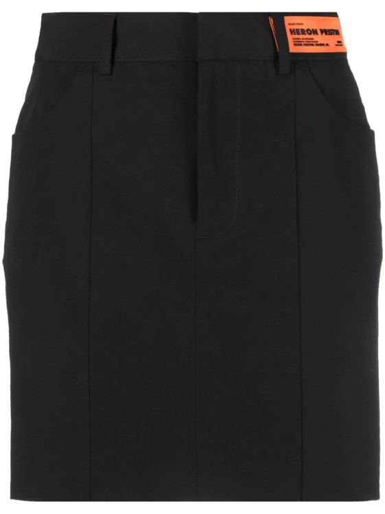 Shop Heron Preston Black Canvas Cut-out Mini Skirt