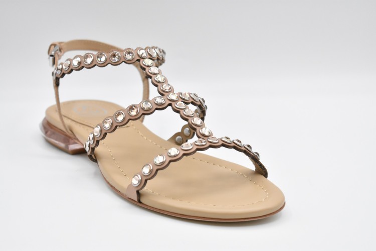Shop Ash Skin Leather Sandals In Neutrals