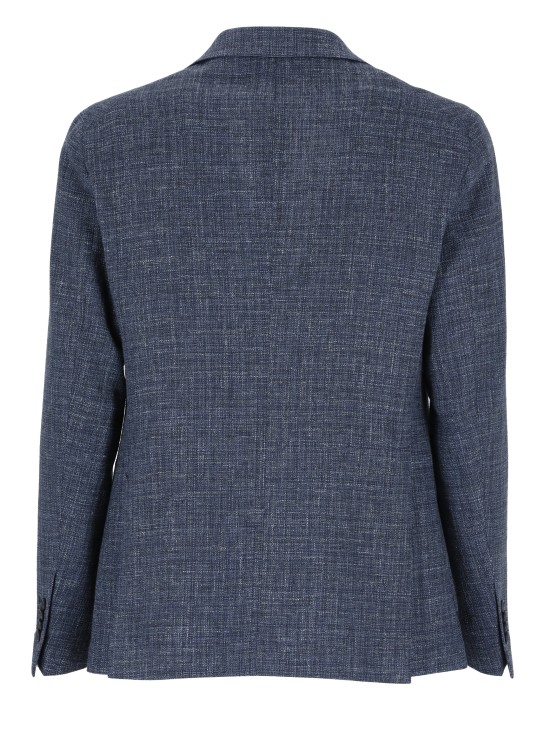 Shop Tagliatore Blue Wool And Cotton Jacket In Grey