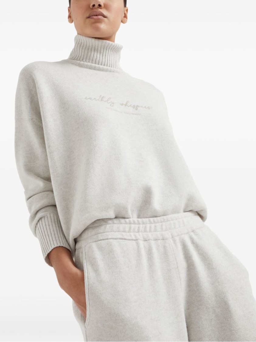 Brunello Cucinelli Relaxed Fit Trousers With Tapered Legs In White